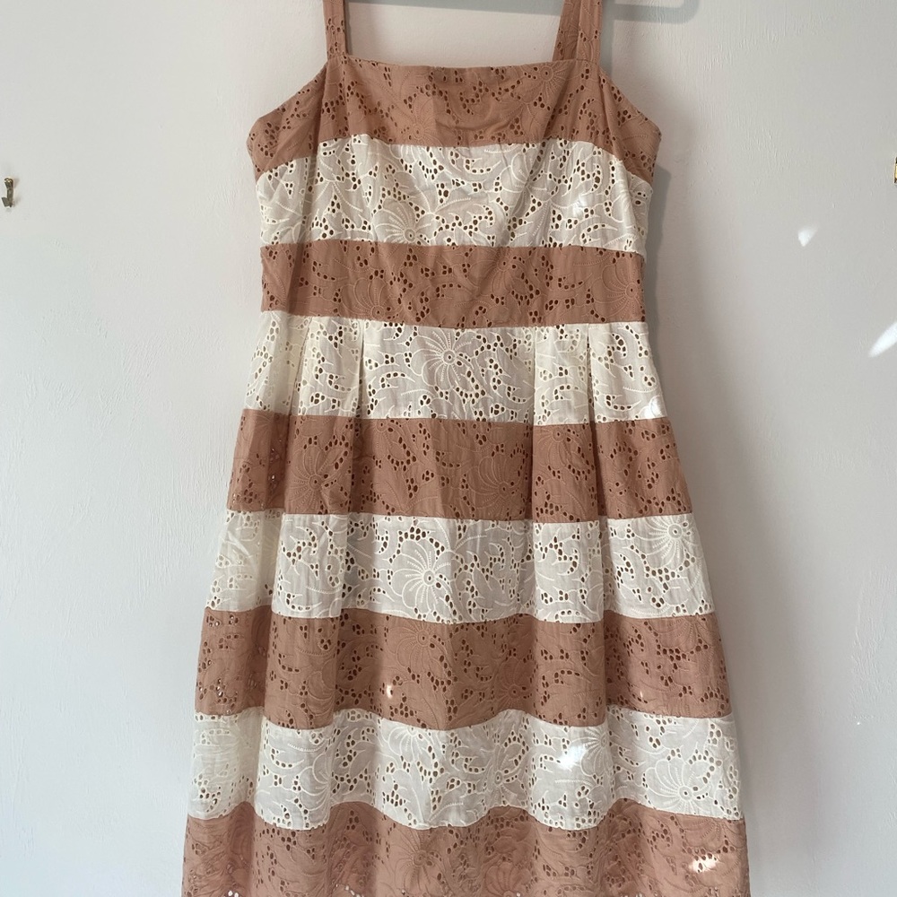 LOFT eyelet stripe dress
